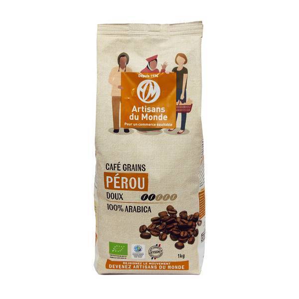 Café grains Pérou Bio 1kg Artisans du Monde