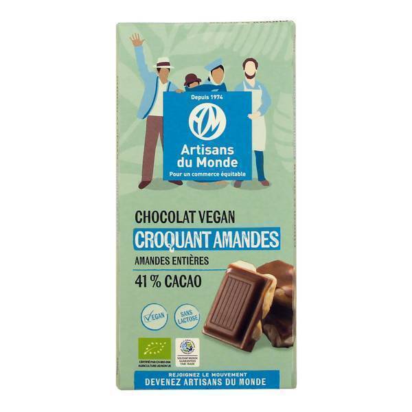 Chocolat Croquant Amandes Bio Vegan 100g Artisans Du Monde