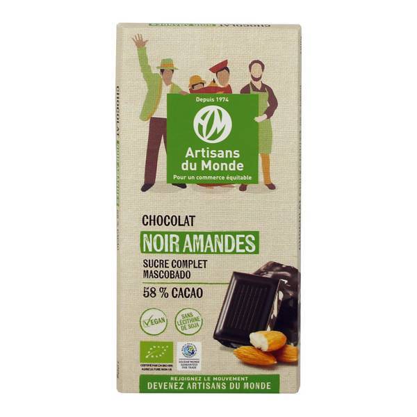 Chocolat Noir Amandes Bio 100g Artisans Du Monde