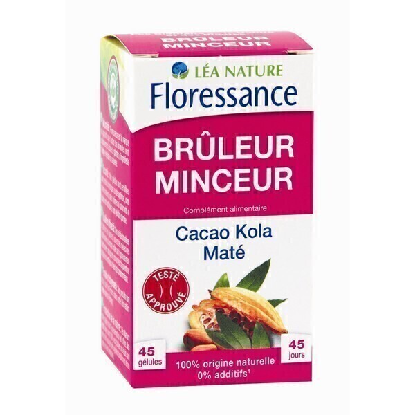 Brûleur Minceur Cacao Kola Maté - 45 gélules Floressance Brûleur Minceur Cacao Kola Maté - 45 gélules Floressance
