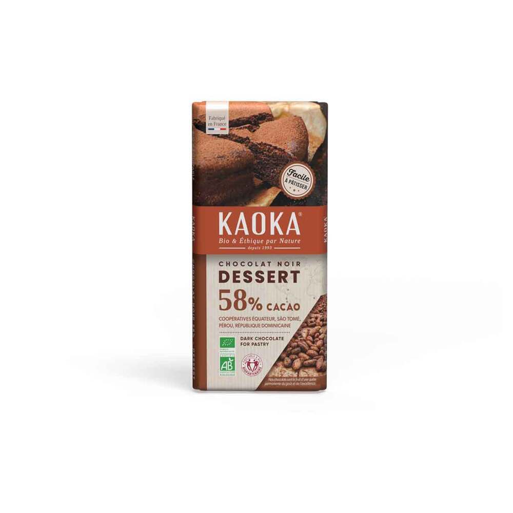 Kaoka - Tablette chocolat noir Dessert 58% 200g