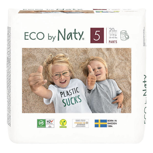 Eco by Naty - Pack 4x20 Culottes apprentissage Jetables T5 12-18kg Eco by Naty - Pack 4x20 Culottes apprentissage Jetables T5 12-18kg