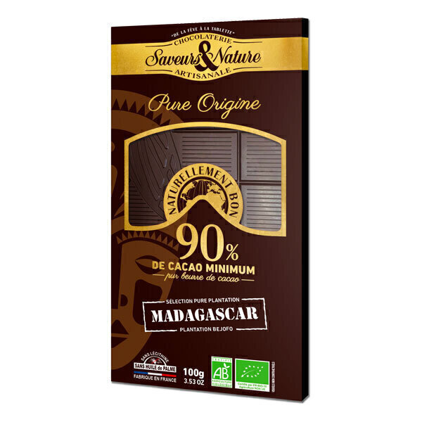 Saveurs & Nature - Tablette chocolat noir 90% Madagascar 100g
