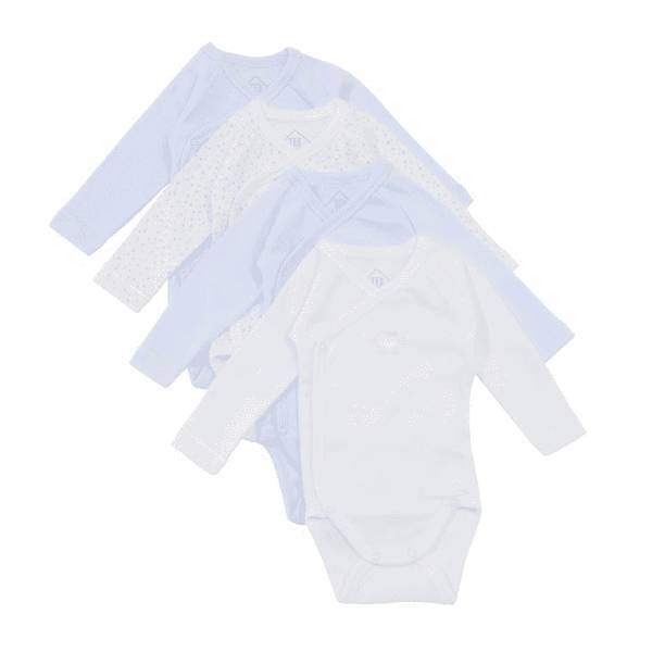 Tex Baby - 4 Bodies Croisés Manches longues - Bleu - 0 à 6 mois Tex Baby - 4 Bodies Croisés Manches longues - Bleu - 0 à 6 mois