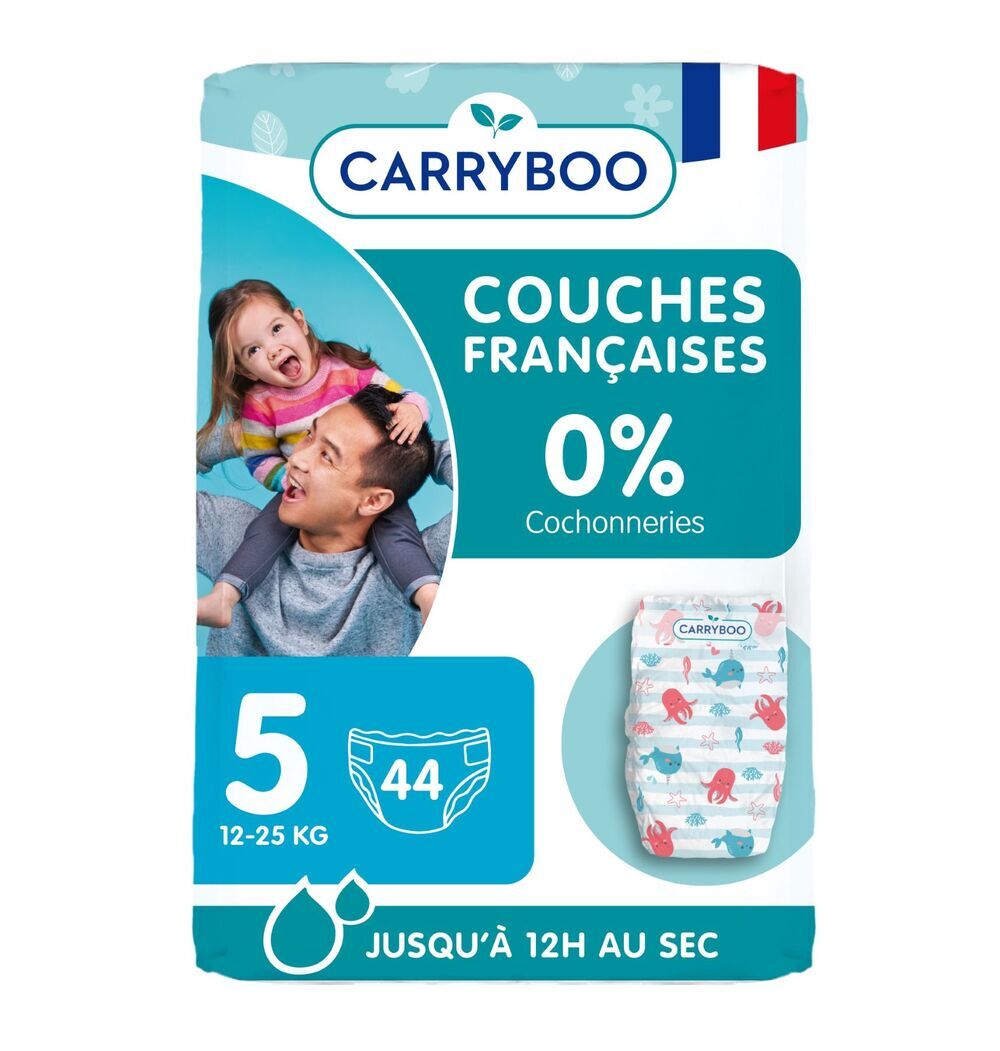 Carryboo - 44 Couches T5 (12-25kg) Dermo-Sensitives