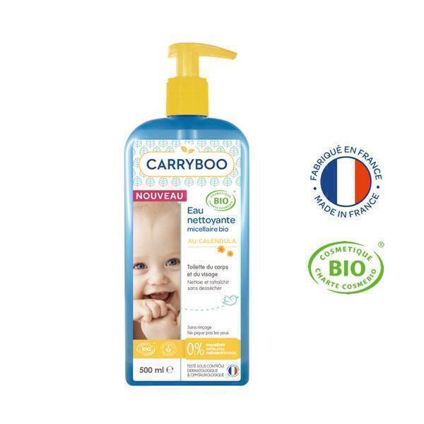 Carryboo - Eau Nettoyante Micellaire au Calendula - Pompe 500ml Carryboo - Eau Nettoyante Micellaire au Calendula - Pompe 500ml