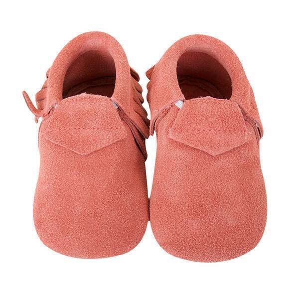 Lait et Miel - Chaussons suède - Mocs corail - 3-4 ans Lait et Miel - Chaussons suède - Mocs corail - 3-4 ans