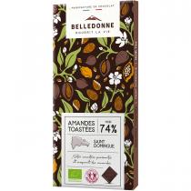 Belledonne - Tablette chocolat noir 74% éclats amandes 100g