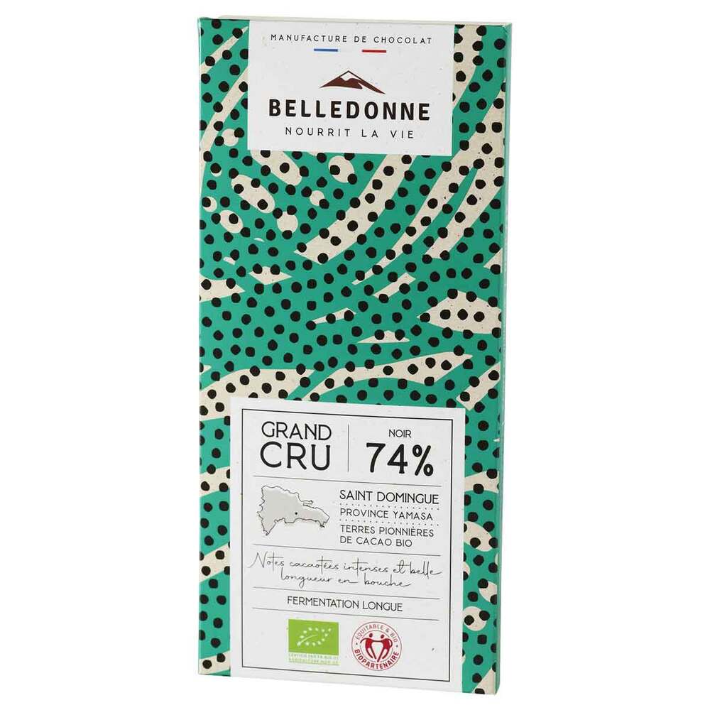 Belledonne - Tablette chocolat noir 74% Grand cru St Domingue 100g