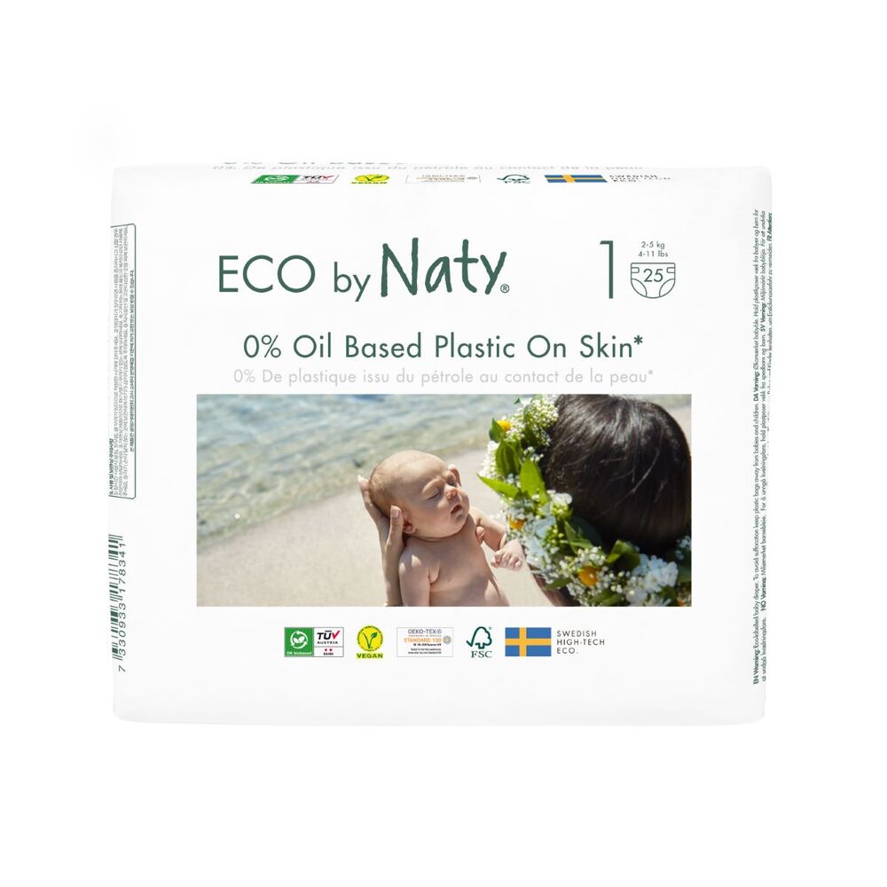 Eco by Naty - 25 Couches écologiques - T1, 2-5kg