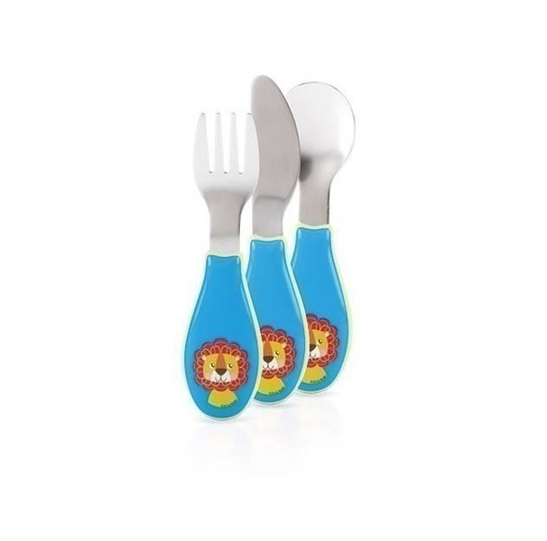 Nuby - Couverts inoxydables bleus - 12m+ Nuby - Couverts inoxydables bleus - 12m+