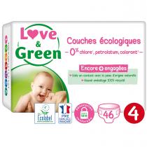 Love & Green - 46 Couches hypoallergéniques Jumbo - T4, 7-14Kg