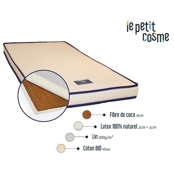 Matelas Bebe En Latex Le Petit Cosme 70 X 140cm Cosme Literie