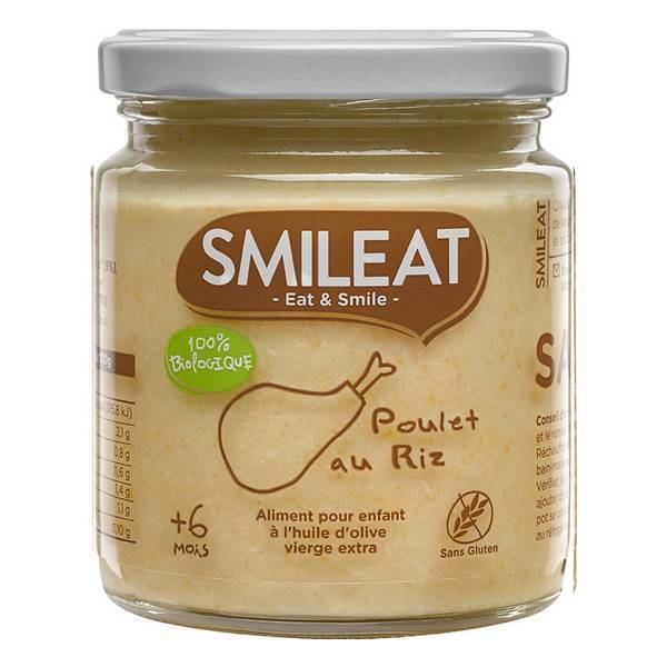 Smileat - Petit pot bébé Poulet au riz dès 6 mois 230g Smileat - Petit pot bébé Poulet au riz dès 6 mois 230g