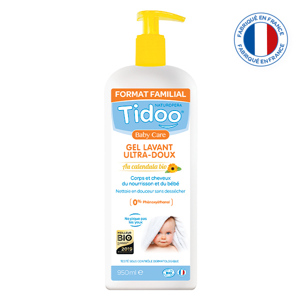 Tidoo - 2 Gels Lavants Ultra Doux Bio 2 en 1 au Calendula 950ml