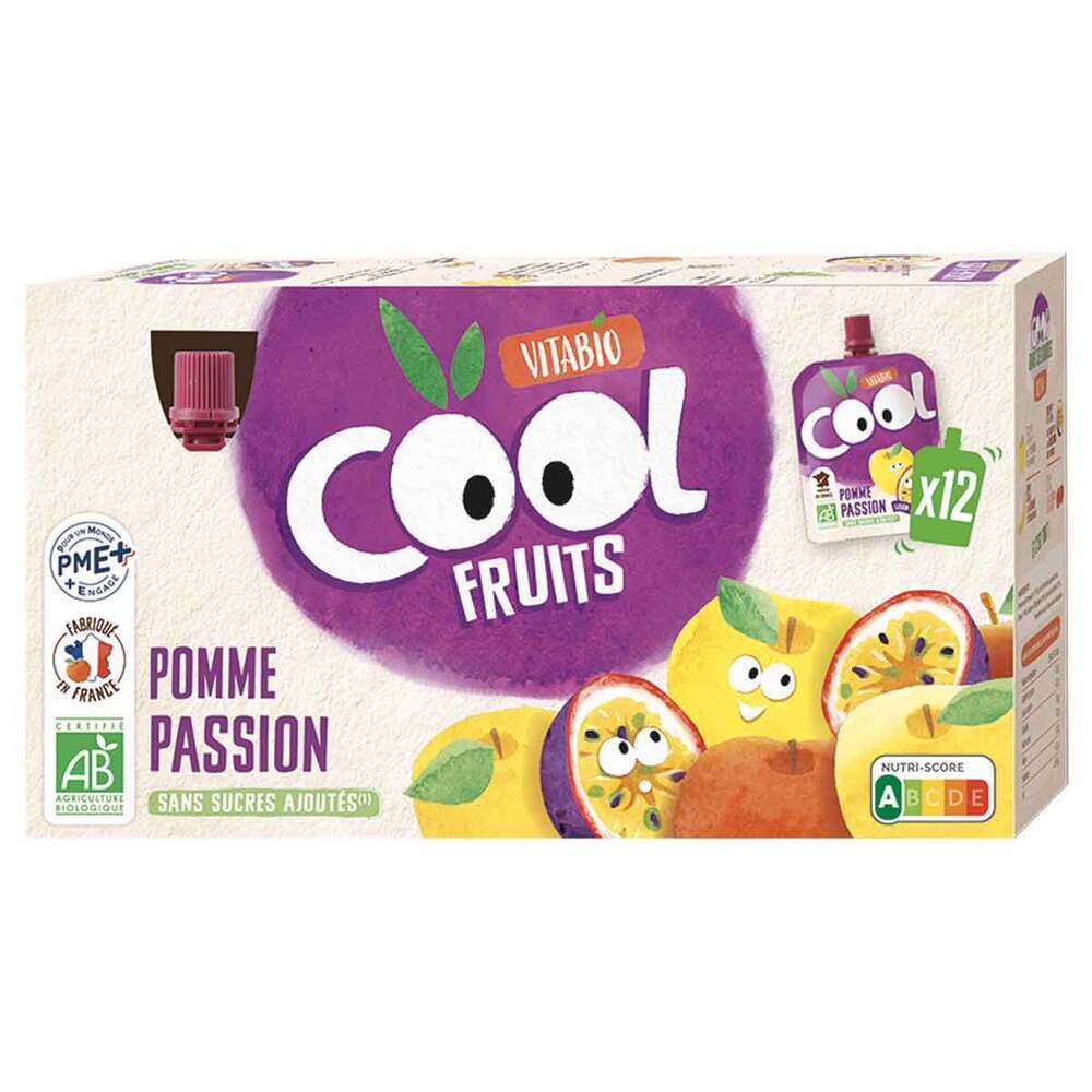 Vitabio - Compotes Cool fruits Pomme passion 12x90g
