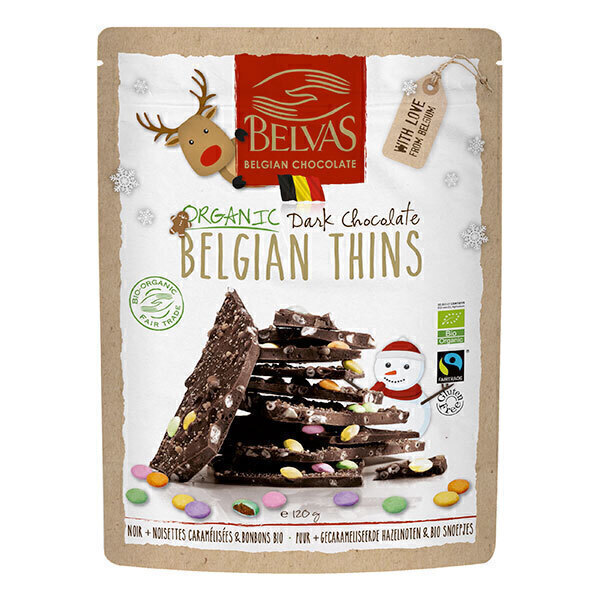 Belvas - Chocolat noir à casser Belgian Thins Noël 120g