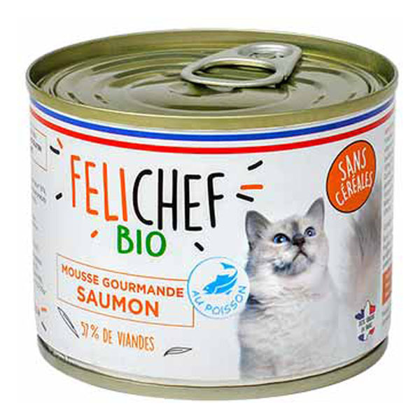 Felichef - Mousse sans céréales chat Saumon 200g
