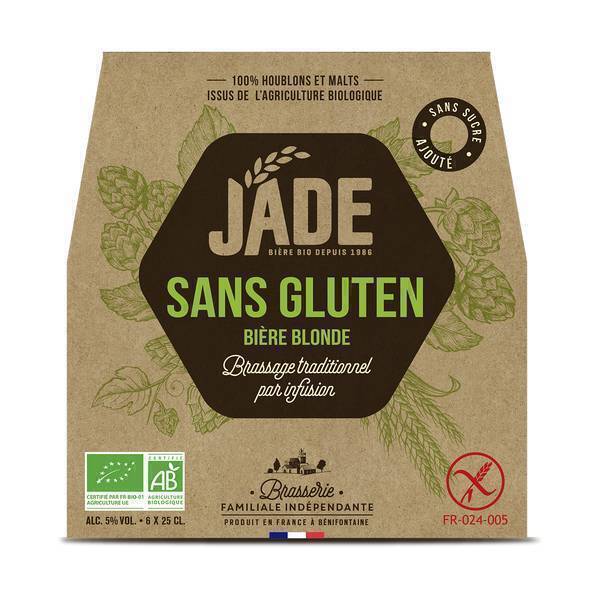 Jade - Bière blonde bio Jade Sans gluten 6x25cl Jade - Bière blonde bio Jade Sans gluten 6x25cl