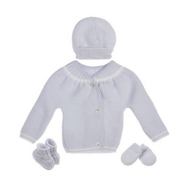 Trousseau De Naissance Bleu Layette 0 1 Mois La Manufacture De Layette