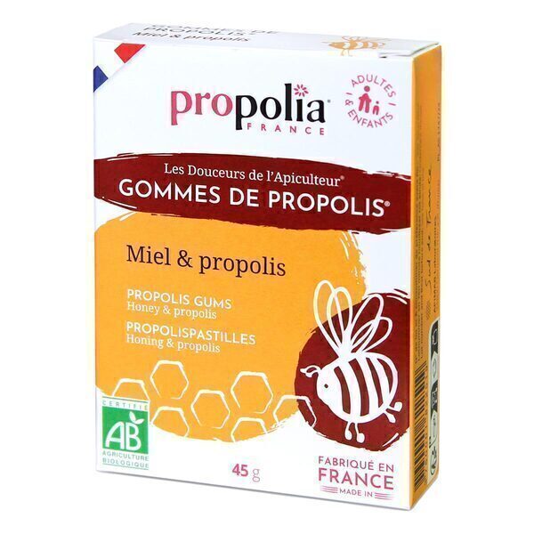Propolia - Gommes de Propolis Bio - Miel et Propolis Nature x 45g