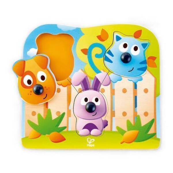 Hape - Puzzle gros boutons animaux de compagnie - Dès 12 mois Hape - Puzzle gros boutons animaux de compagnie - Dès 12 mois