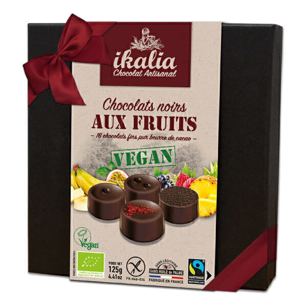 Ikalia - Coffret de chocolat noir aux fruits 125g