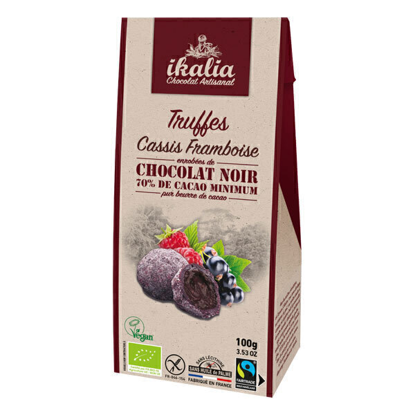 Ikalia - Truffes cassis-framboise vegan 100g