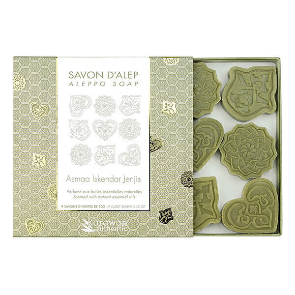 Karawan - Coffret savons d'Alep d'invités, 3 fragrances 9x10g Karawan - Coffret savons d'Alep d'invités, 3 fragrances 9x10g