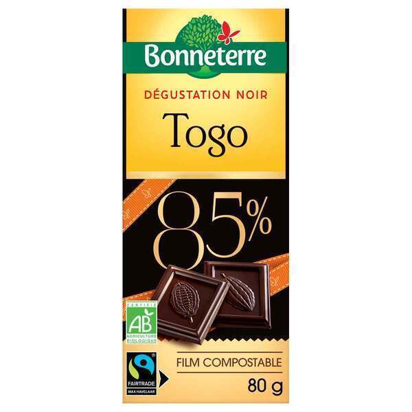Bonneterre - Tablette chocolat noir 85% du Togo 80g