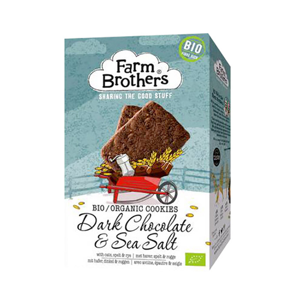Farm Brothers - Cookies bio au chocolat noir et sel de mer 150 G Farm Brothers - Cookies bio au chocolat noir et sel de mer 150 G