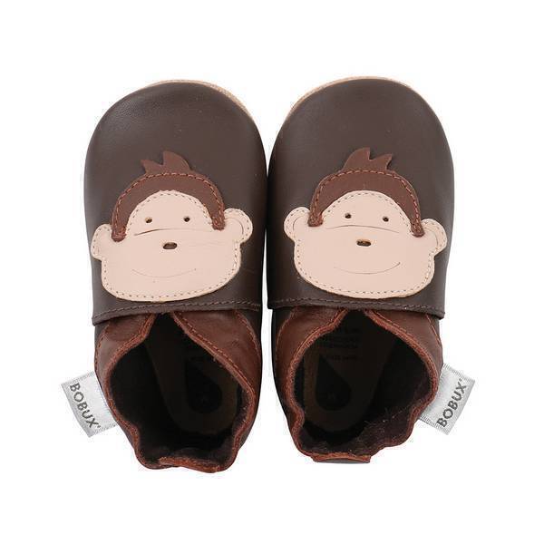 Bobux - Chaussons Soft Sole Singe chocolat - De 3 à 21 mois Bobux - Chaussons Soft Sole Singe chocolat - De 3 à 21 mois