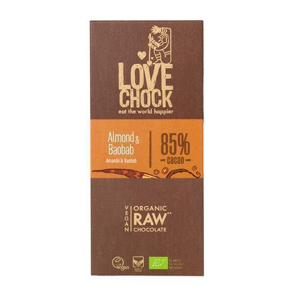 Lovechock - Tablette chocolat cru amandes et baobab 70g