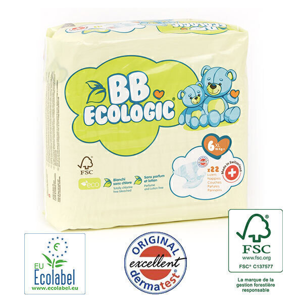 BB Ecologic - 22 Couches jetables écologiques Junior - T6, 16kg et plus