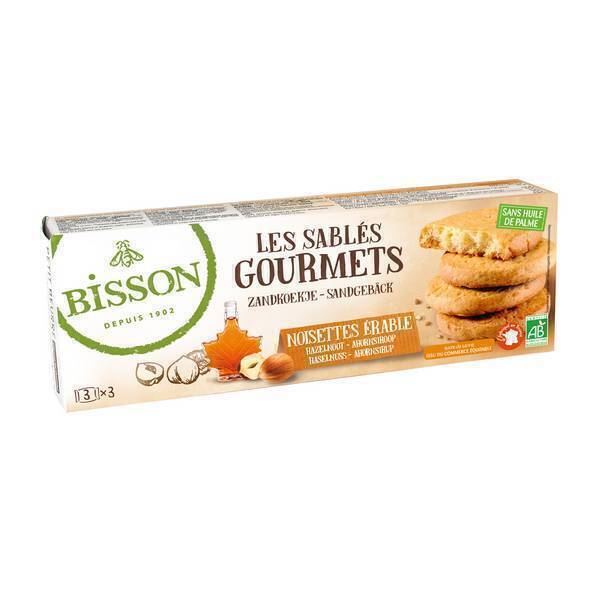 Bisson - Sablés gourmets noisettes érable 150g Bisson - Sablés gourmets noisettes érable 150g