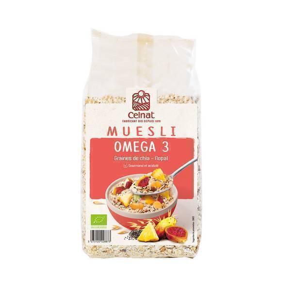 Celnat - Muesli Oméga 3 nopal et graines de chia 375g Celnat - Muesli Oméga 3 nopal et graines de chia 375g