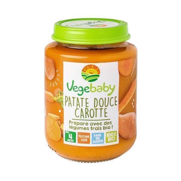 Vegebaby - Pot Patate douce-carotte bio bébé 190G