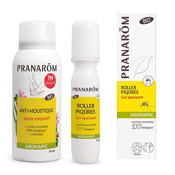 Pranarôm - Offre Duo: Spray corps & Roller Apaisant anti-moustiques