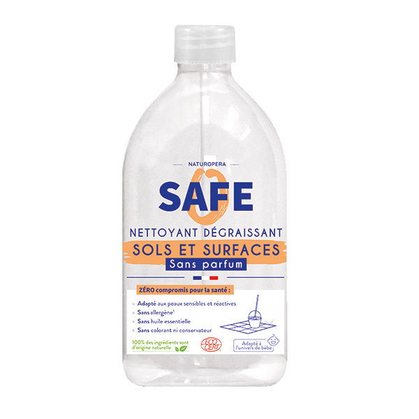 Safe - Nettoyant sols et surfaces Sans parfum 1L