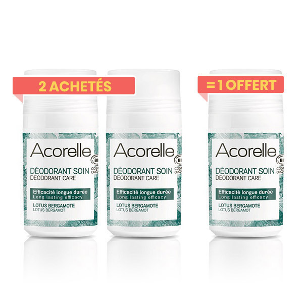 Acorelle - Offre Déodorant lotus bergamote 50ml 2+1 Acorelle - Offre Déodorant lotus bergamote 50ml 2+1