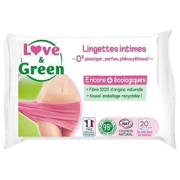 Love & Green - 20 Lingettes intimes apaisantes