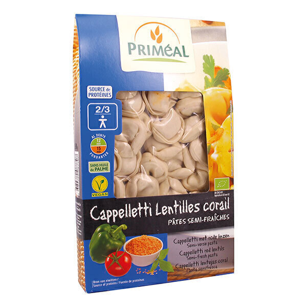 Priméal - Cappelletti poivrons et lentilles corail 250g