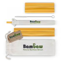 Bambaw - Set de 12 pailles en bambou 14cm et 22cm