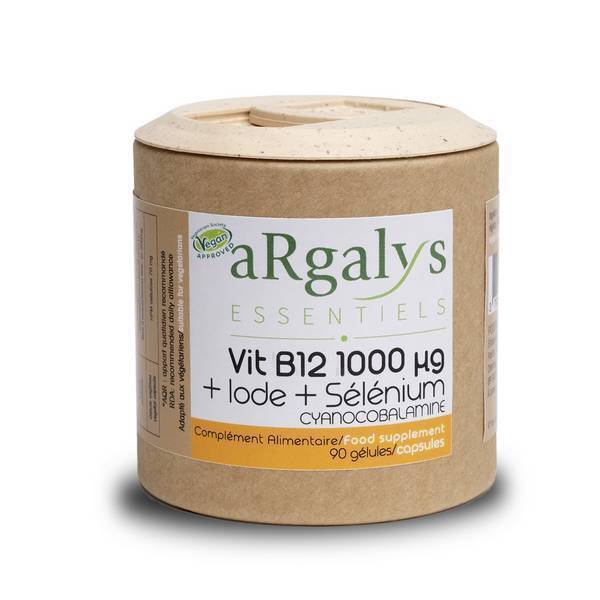 Argalys Essentiels - Vitamine B12 1000 µg + iode + sélénium 90 gélules