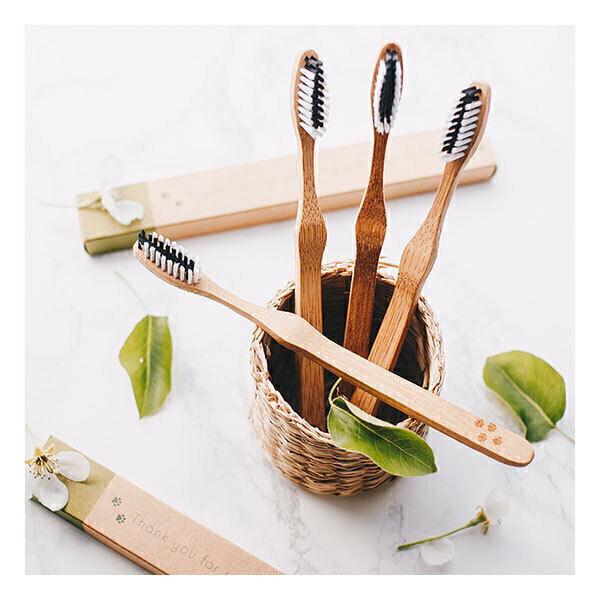 4 Brosses à Dents En Bambou Moyen Bambaw, Wooden Toothbrush Holder Diy Kit