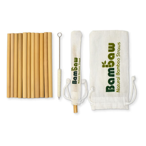 Bambaw - Set de 12 pailles en bambou 14cm