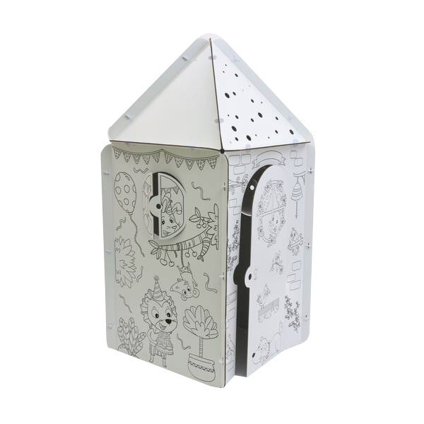 Kabaka - Cabane en carton illustrée Tétragone toit triangle- Dès 3 ans Kabaka - Cabane en carton illustrée Tétragone toit triangle- Dès 3 ans