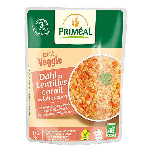 Priméal - Dahl de lentilles corail au lait de coco 250g