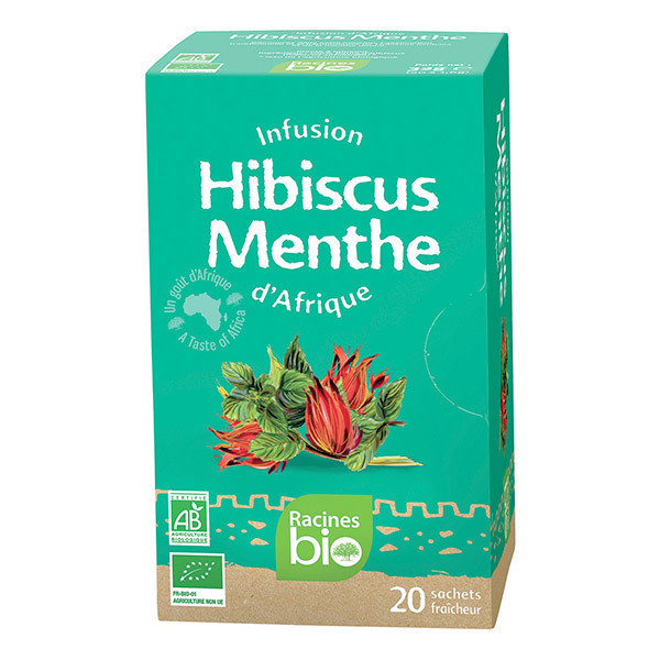 Racine Bio - Infusion hibiscus menthe d'Afrique 20 sachets Racine Bio - Infusion hibiscus menthe d'Afrique 20 sachets