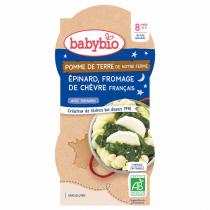 Babybio - Bols de pomme de terre épinard chèvre 2 x 200g - Dès 8 mois